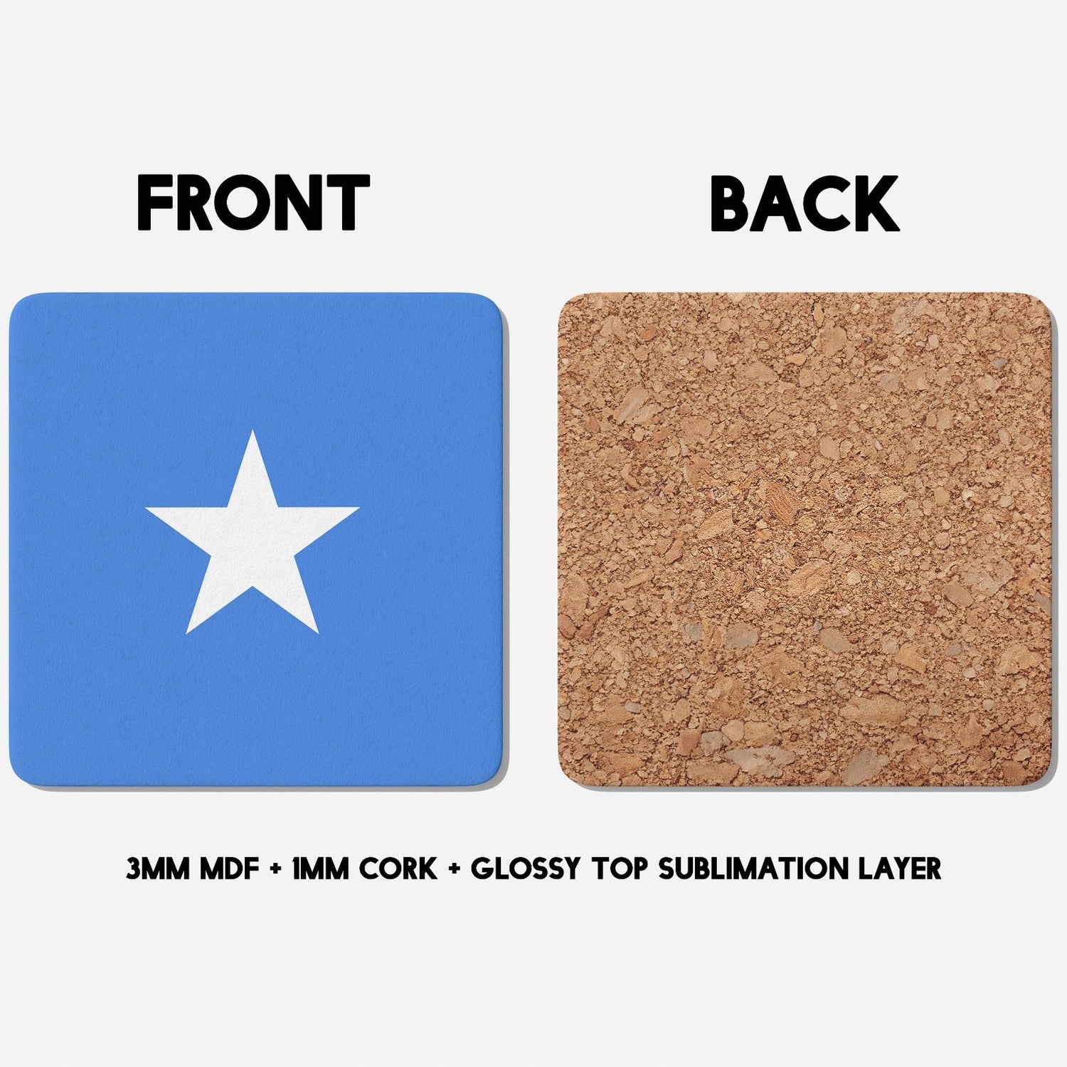 Somalia Flag Design Coffee Tea Mug Cup Set Coaster Gift Him Her Custom Patriotic