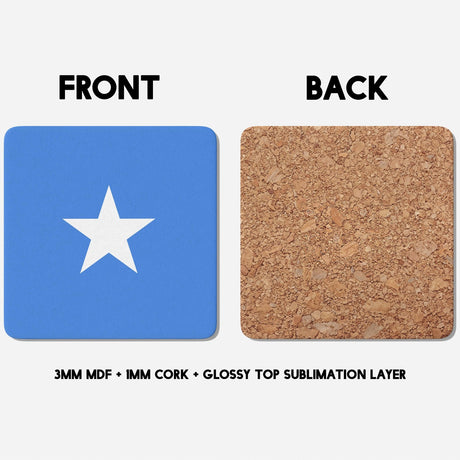 Somalia Flag Design Coffee Tea Mug Cup Set Coaster Gift Him Her Custom Patriotic