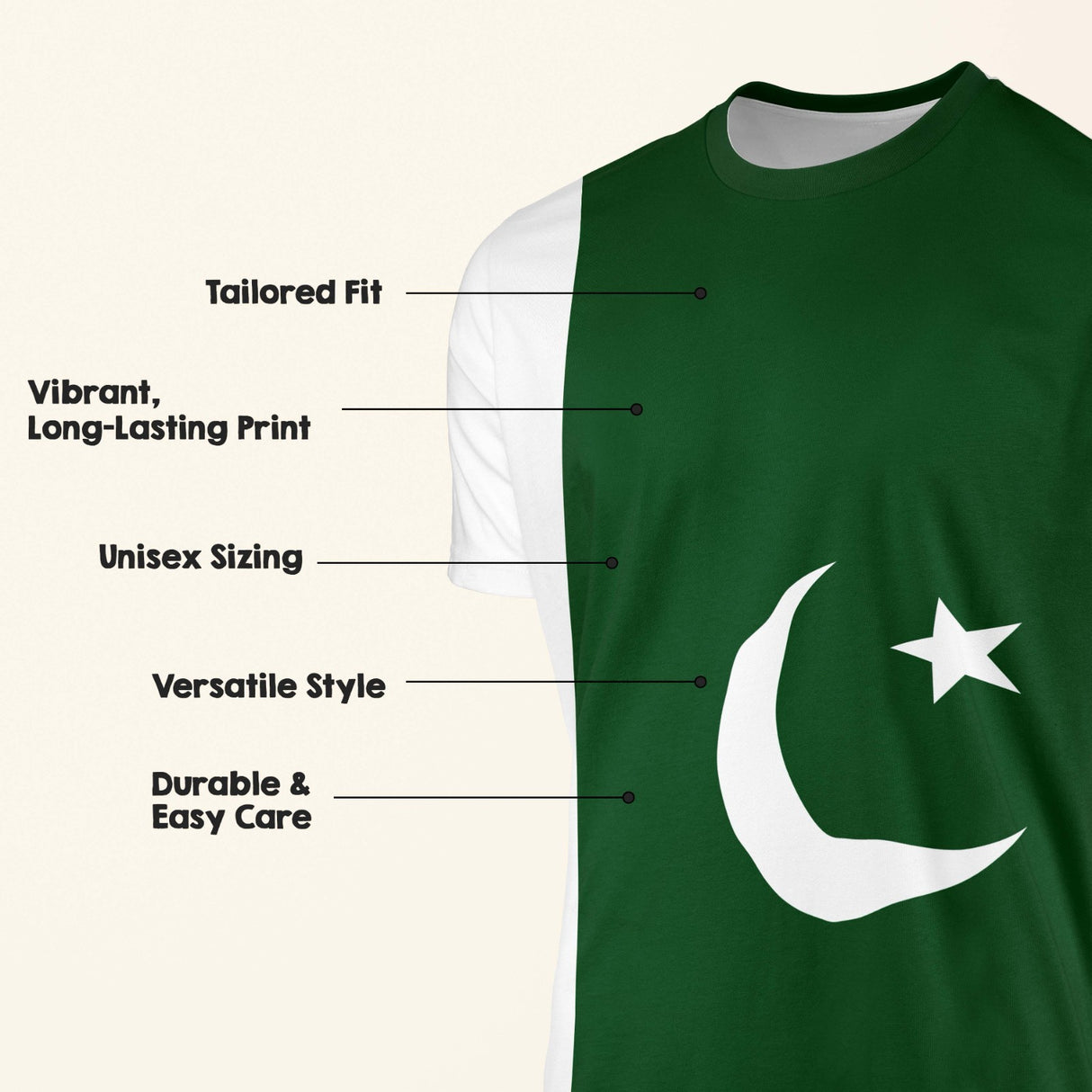 Pakistan Flag - Design Custom All-Over Printed Unisex T-Shirt Patriotic Tee Gift