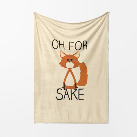 Oh For Fox Sake Saying Phrase Novelty Soft Warm Kids Fleece Blanket Decoration