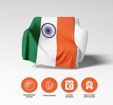Indian Flag Gift - Cozy Custom Made Soft Warm Fleece Blanket Home Decor Throw