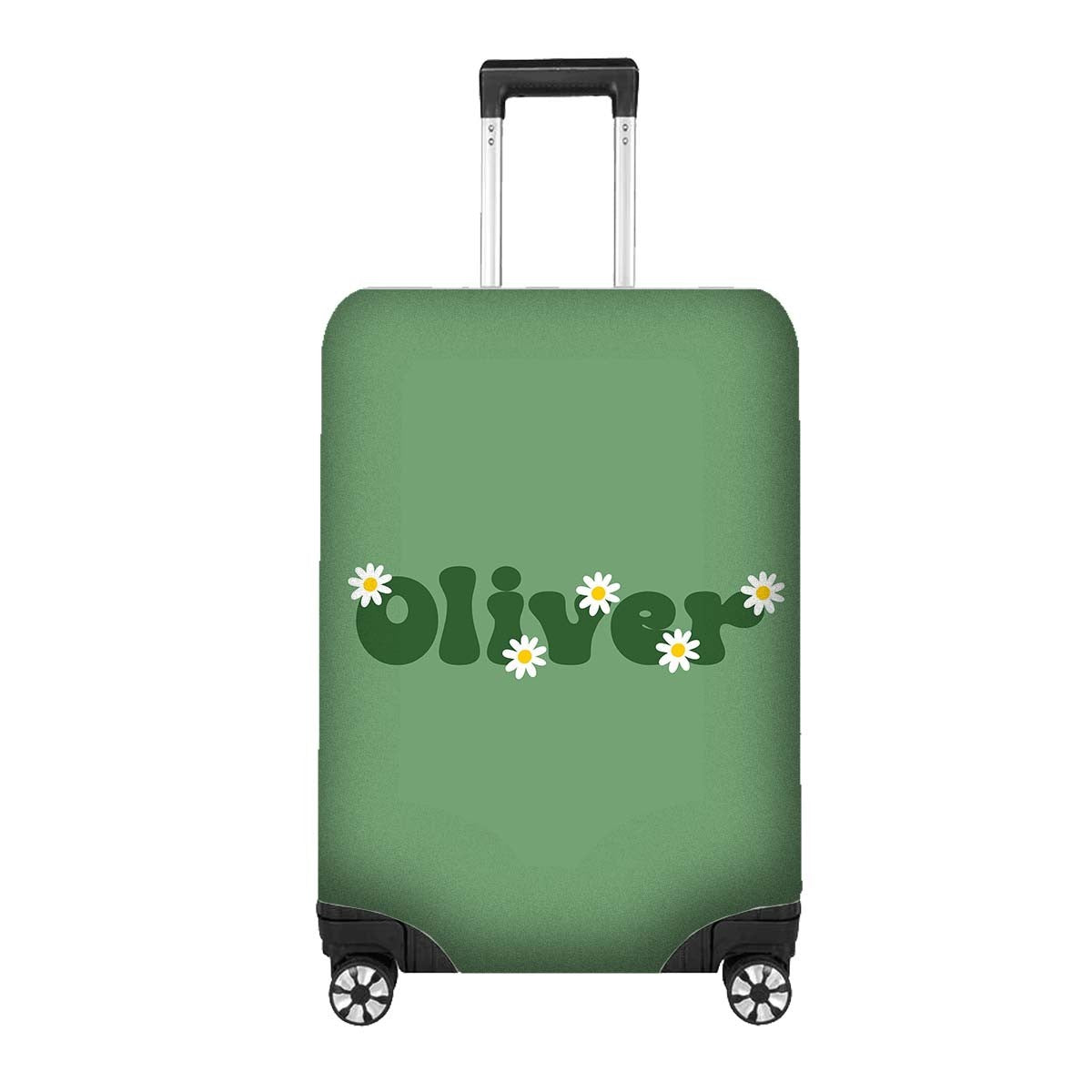Plain Groovy Daisy Font Name Custom Luggage Cover Personalise Suitcase Protector