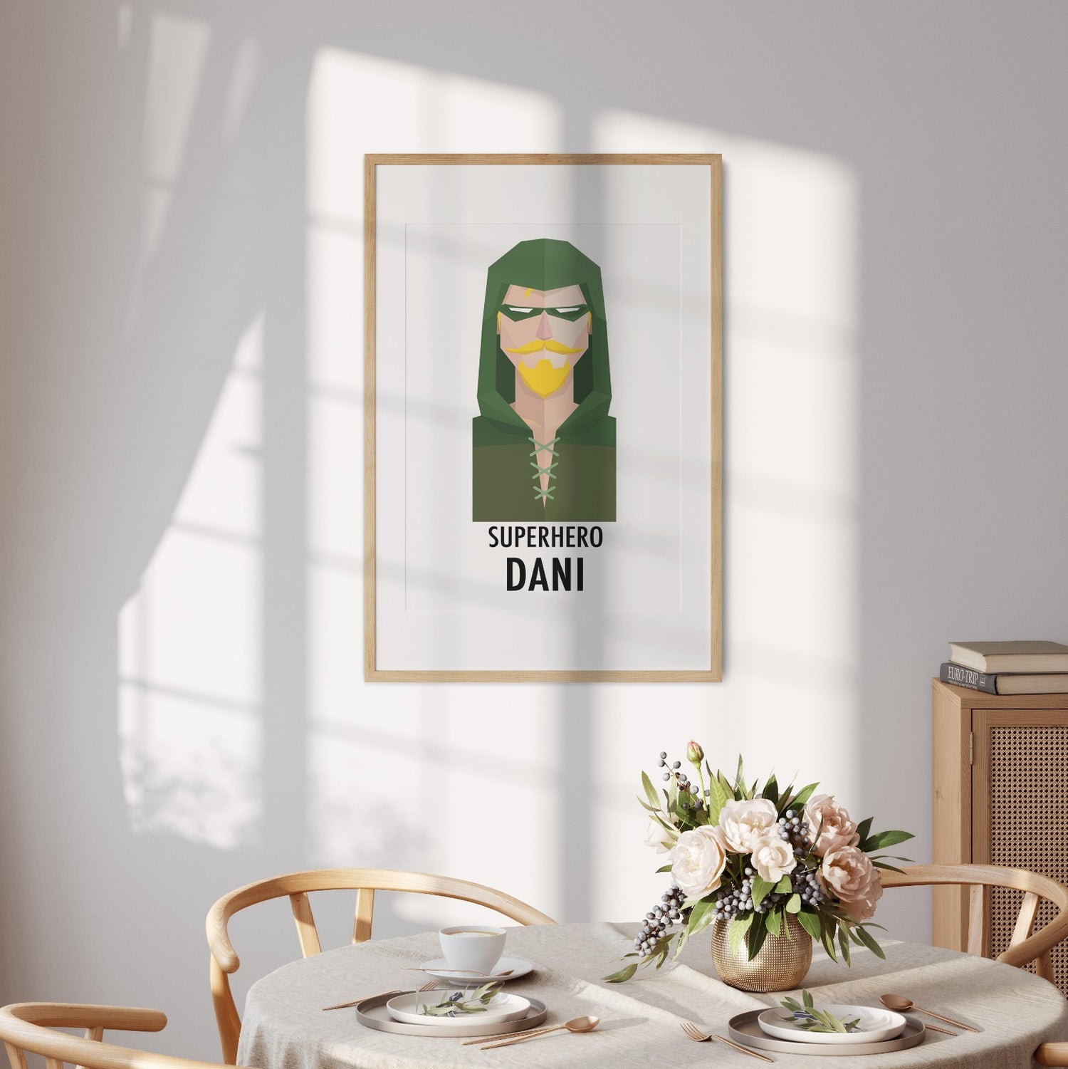 Custom Colour Personalised Superhero Name Wall Art Poster Print Decor