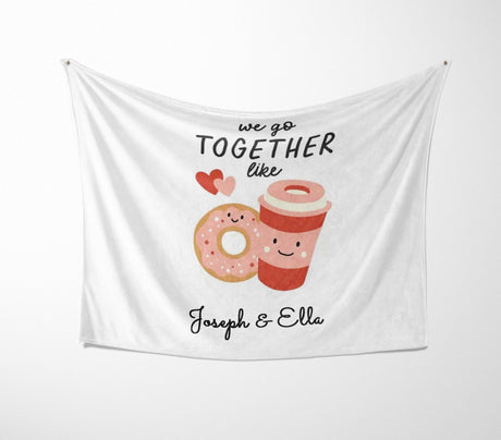 We Go Together Coffee + Donuts Valentines Anniversary Fleece Mink Blanket Gift