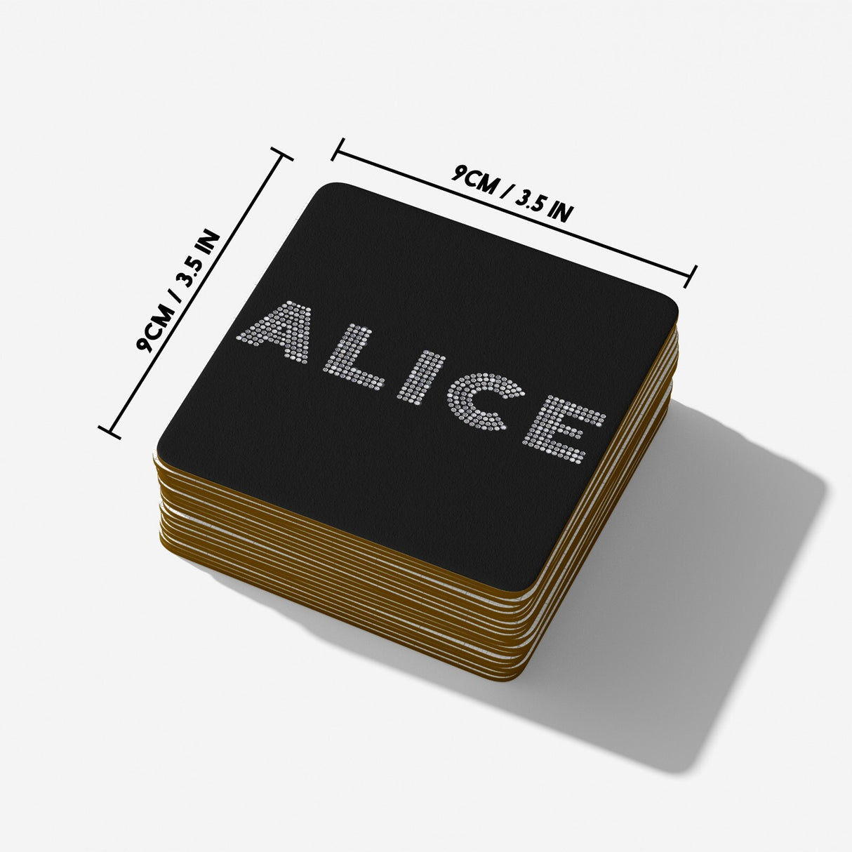 Personalised Name Diamond Gems Bling Font Coffee Tea Mug Coaster Gift Him Her