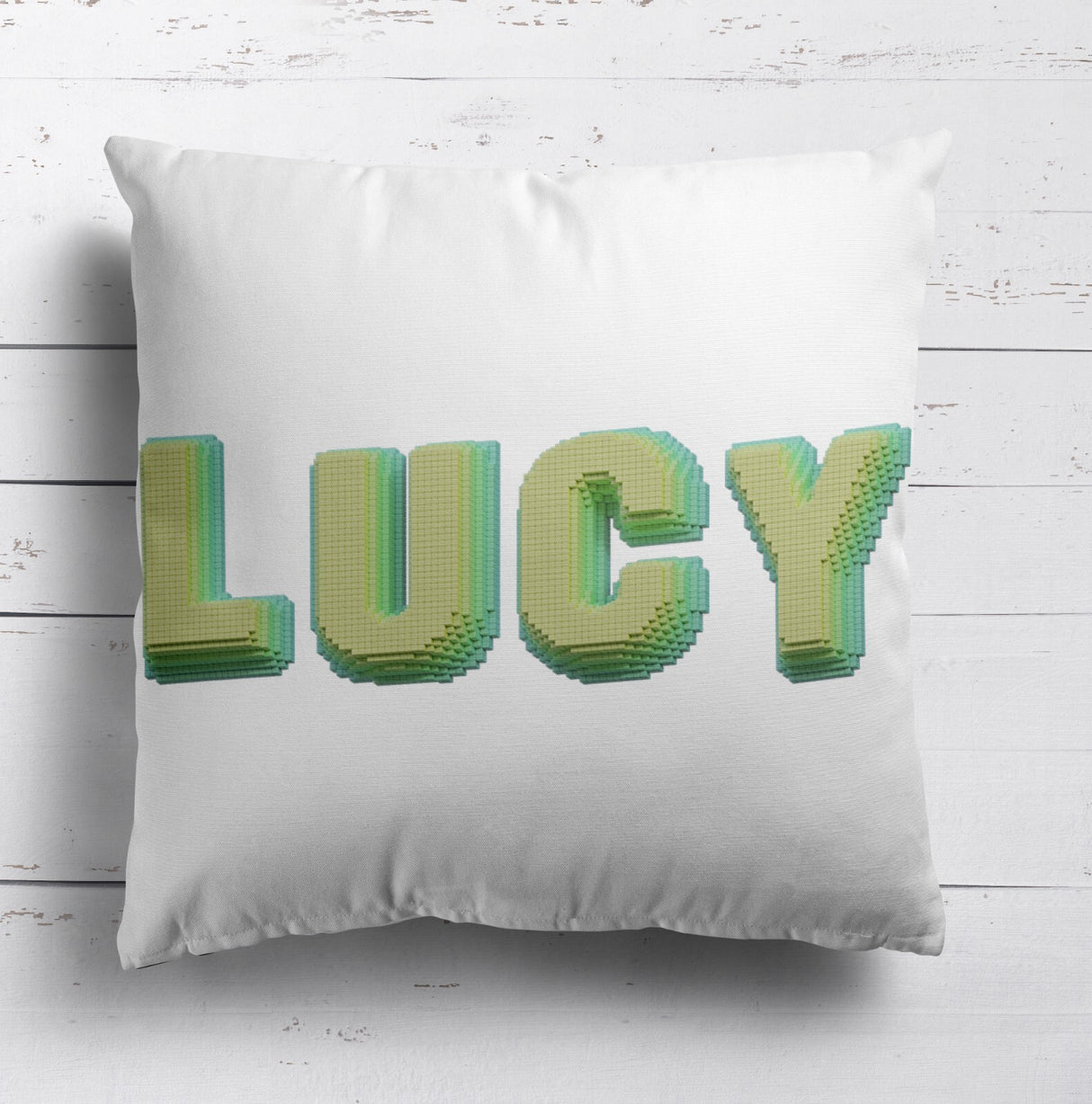 Personalised Any Name Bold Pixel 3D Soft Square Filled Cushion Throw Decor Gift