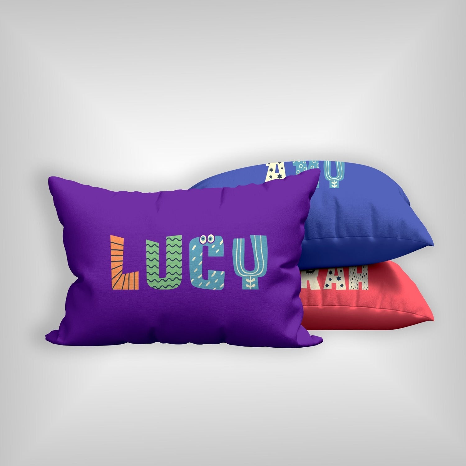Personalised Kids Alphabet Onyx Customised Printed Soft Pillowcase Pillow