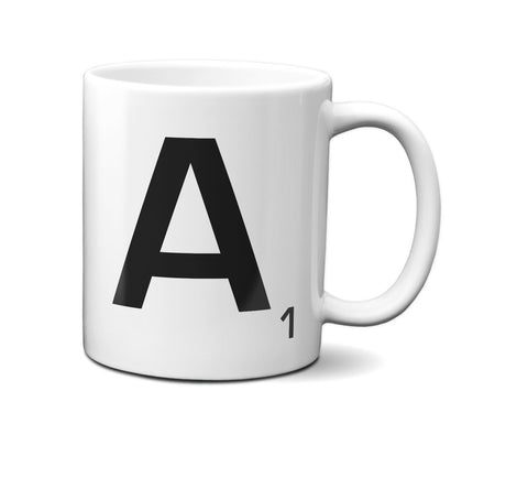 Scrabble Inspired Letter Mug Personalised Gift AZ Letters Gift 11oz Ceramic