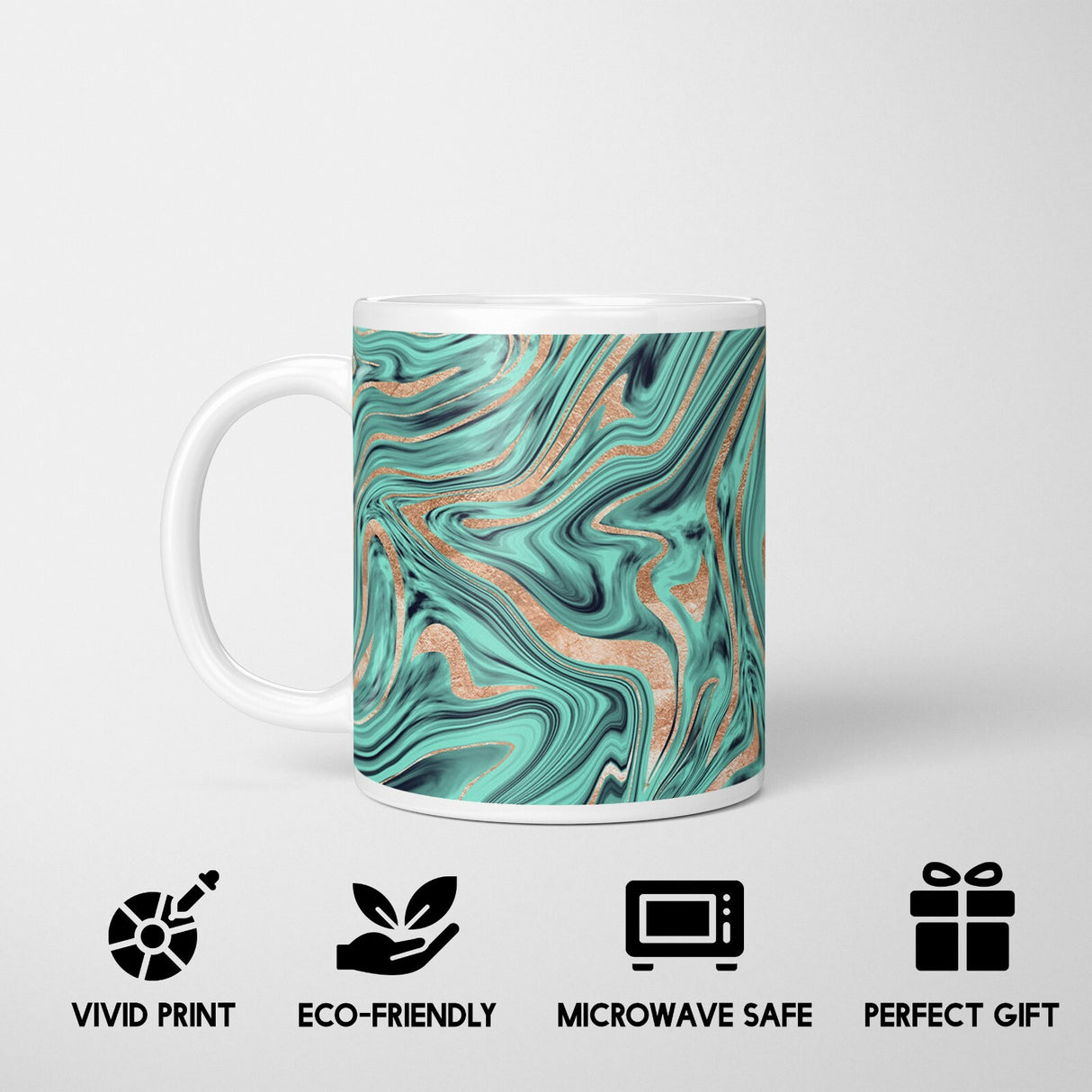 Liquid Marble Custom Design Coffee Tea Mug + Coaster Option Gift For Him Her