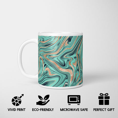 Liquid Marble Custom Design Coffee Tea Mug + Coaster Option Gift For Him Her
