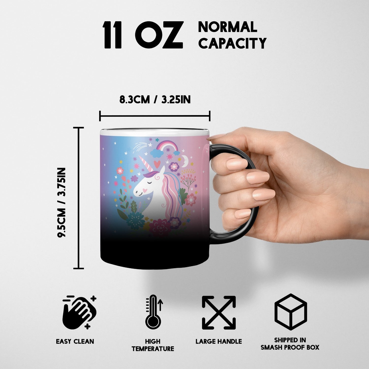 Personalised Unicorn Dream Heat Sensitive Magic Colour Changing Mug Novelty Cup