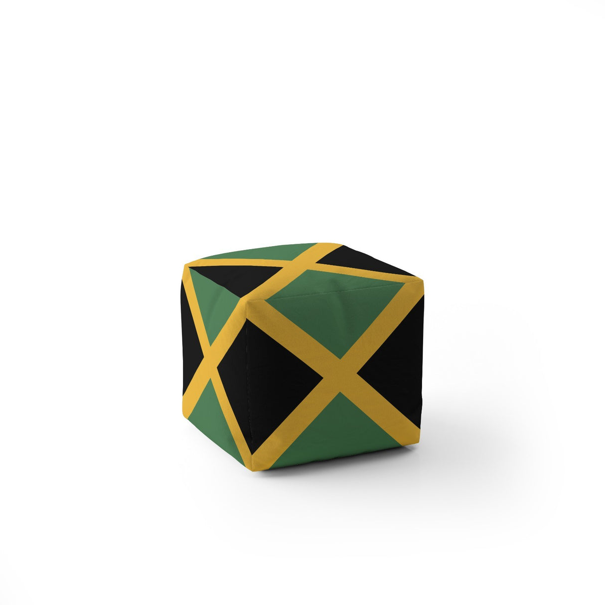 Jamaican Flag Design Custom - Ottoman Filled Pouffe Footrest Inc Washable Cover