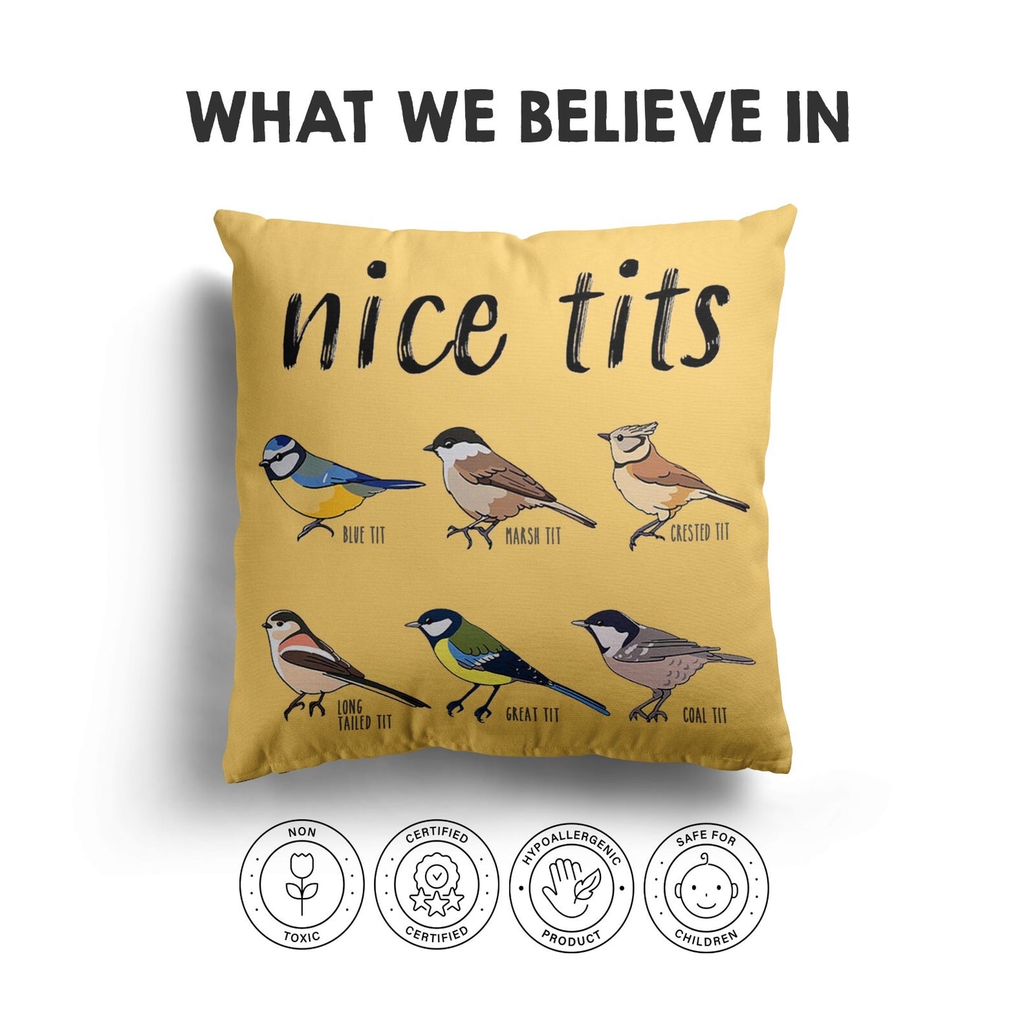 Nice Birds Prank Funny Cheeky Naughty Novelty Soft Square Fill Zip Cushion Throw