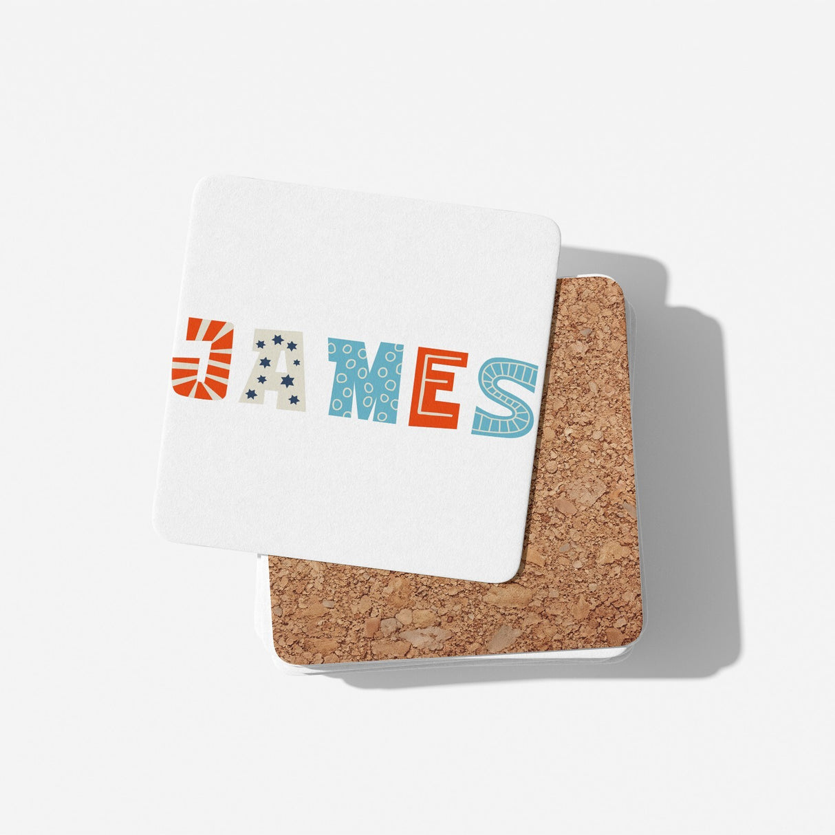 Personalised Kids Alphabet Onyx Text Novelty Coffee Tea Mug Coaster Gift Him Her