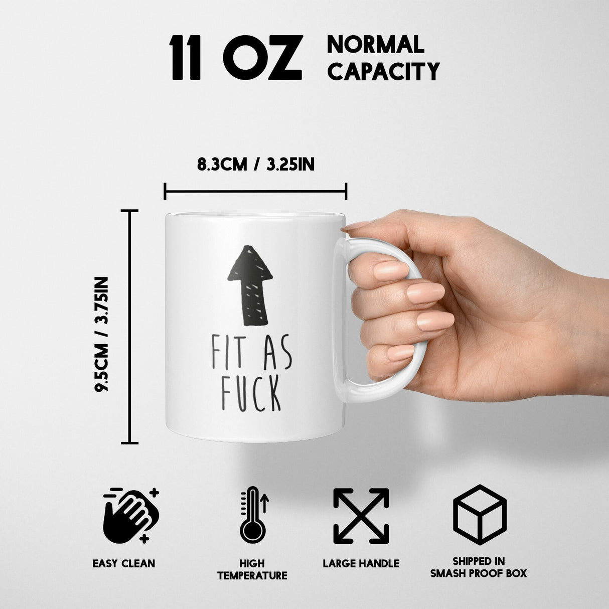 Fit As F*ck Rude Cheeky Funny Gift Coffee Tea Mug + Coaster Option For Him Her