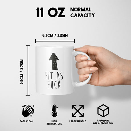 Fit As F*ck Rude Cheeky Funny Gift Coffee Tea Mug + Coaster Option For Him Her
