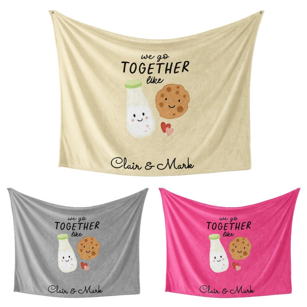 We Go Together Like Milk Cookies Valentines Anniversary Fleece Mink Blanket Gift