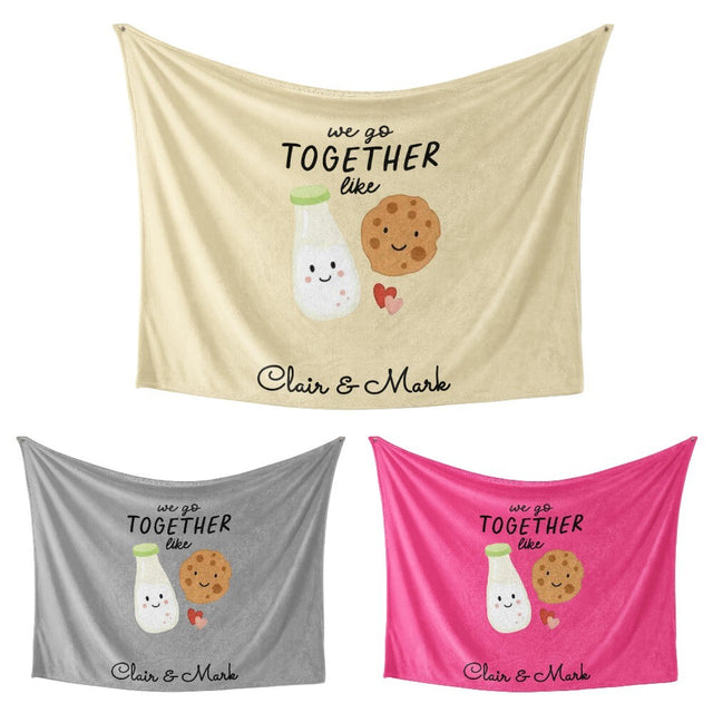 We Go Together Like Milk Cookies Valentines Anniversary Fleece Mink Blanket Gift