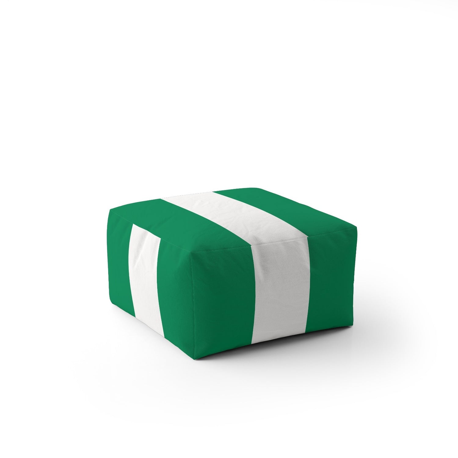 Nigeria Flag Design Ottoman Filled Pouffe Footrest Washable Cover Custom Gift