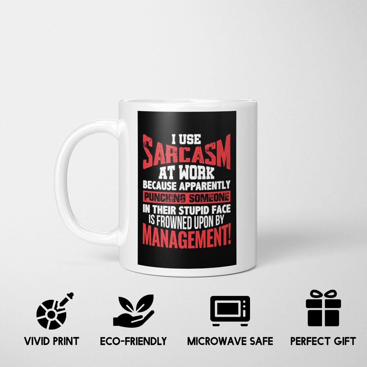 Sarcasm at Work Rude Cheeky Funny Gift Coffee Tea Mug + Coaster Option Him Her