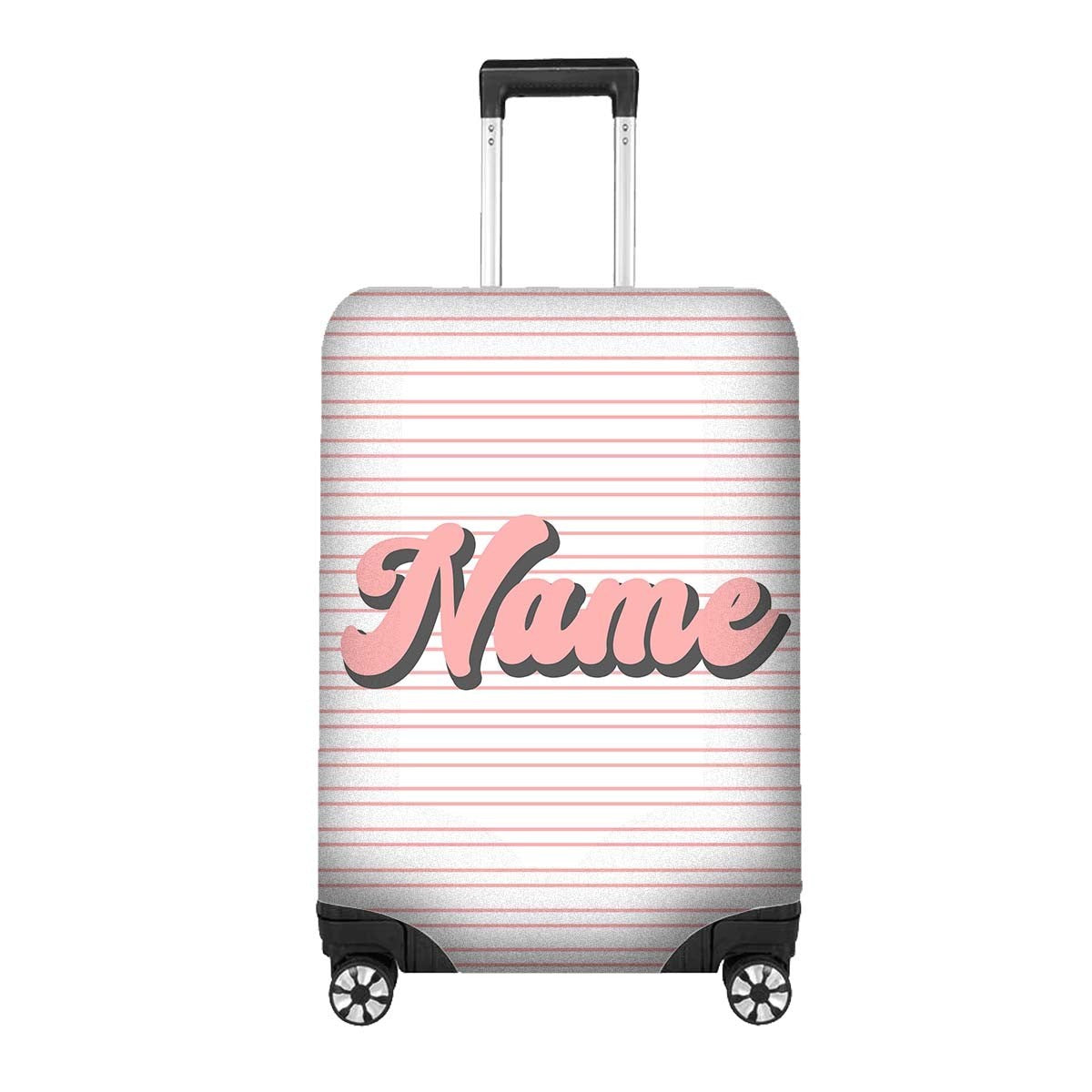 Stripe Retro Font Name Gift Custom Luggage Cover Personalise Suitcase Protector