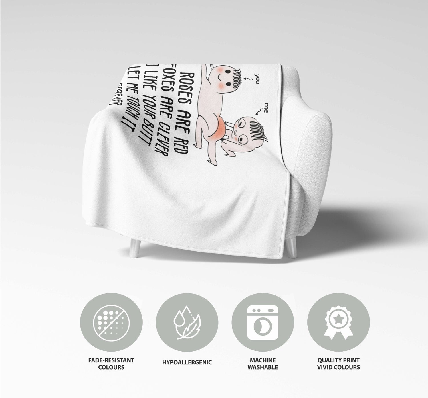 Roses Are Red Foxes Are Clever Valentines Anniversary Fleece Mink Blanket Gift