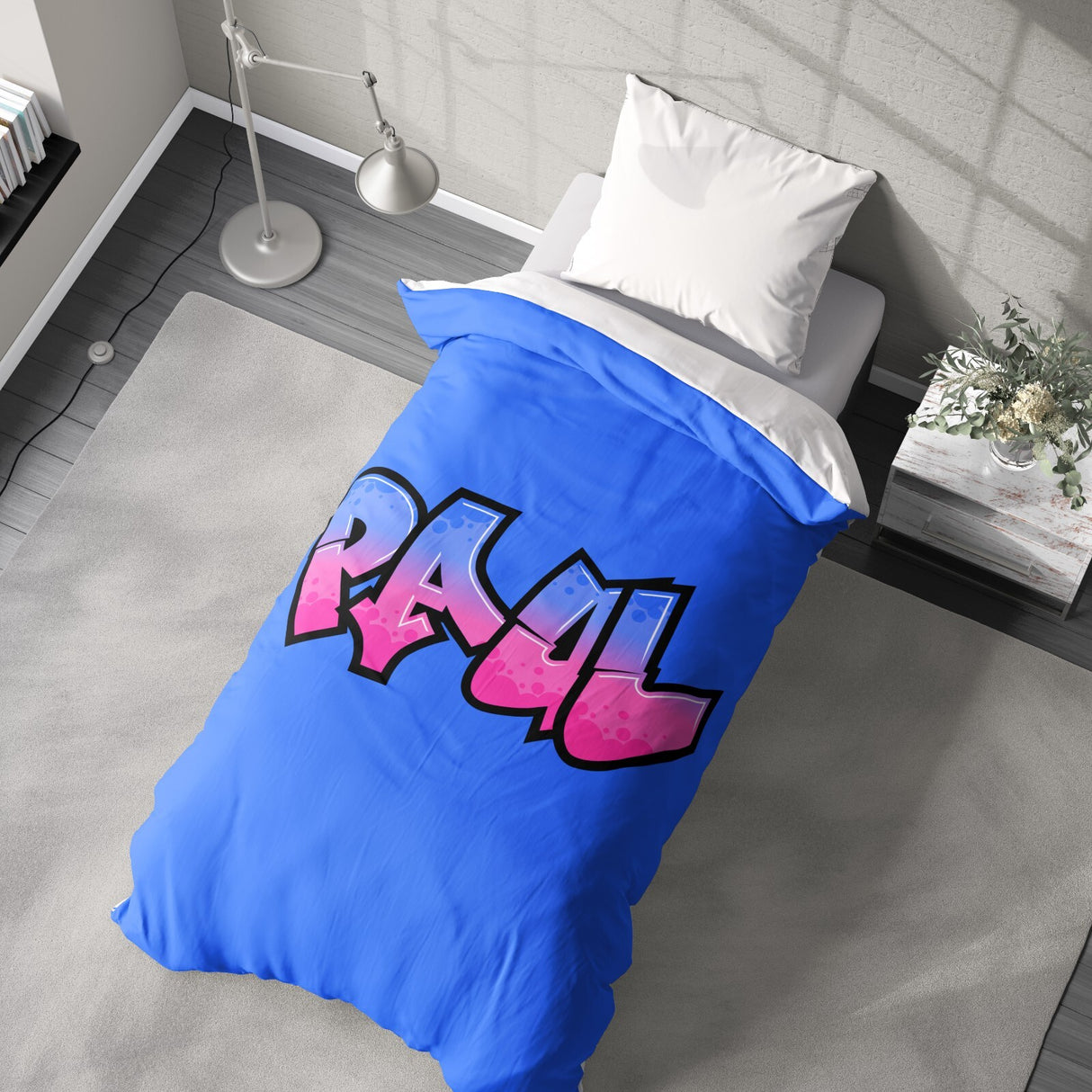 Personalised Any Name Urban Graffiti Soft Single Size Novelty Bed Duvet Cover