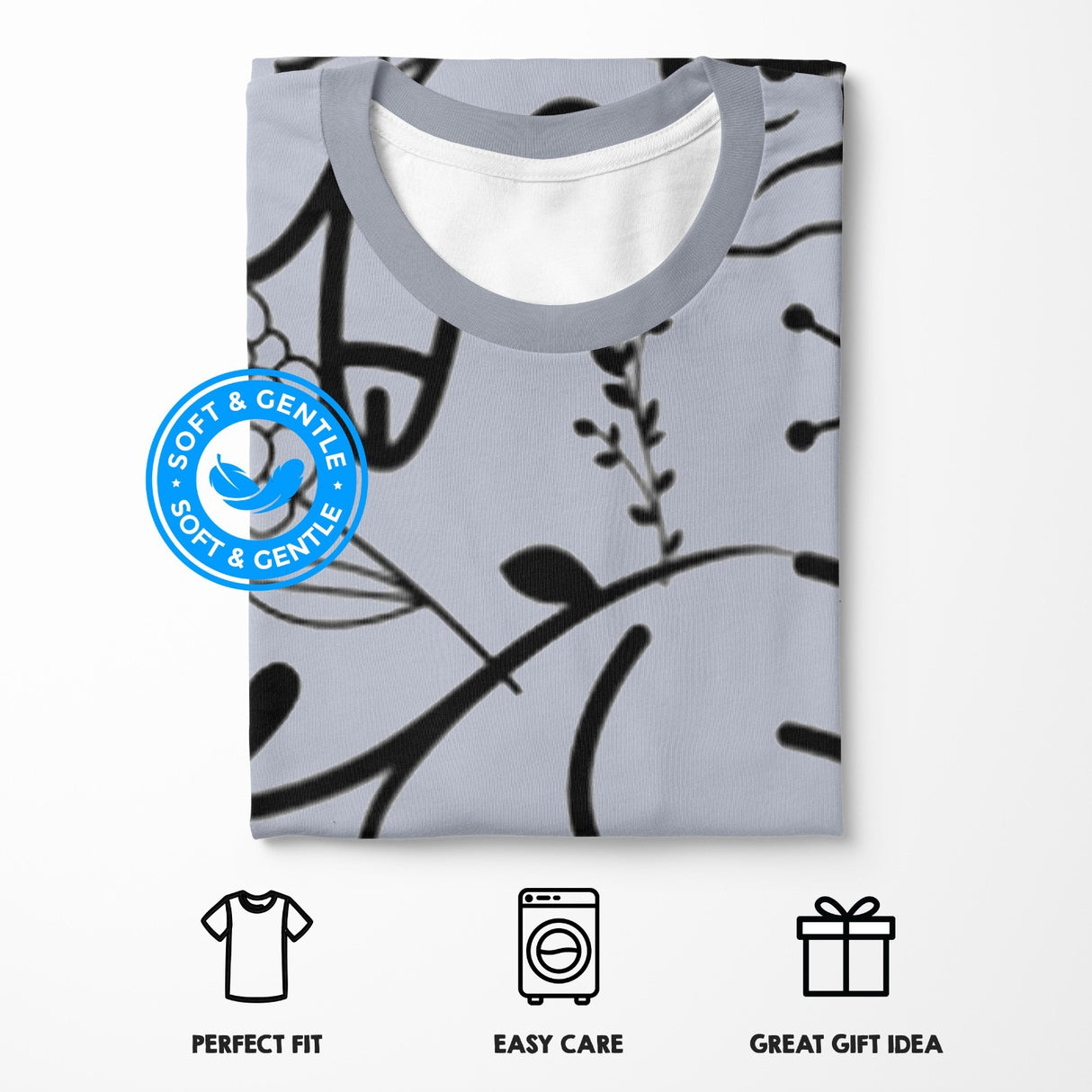 Personalised Floral Willy Pattern Custom Printed T-Shirt Choose Colour Unisex