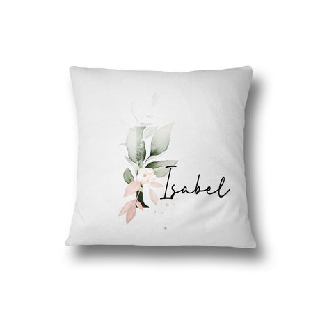 Personalised Gentle Botanical Blush Pink Initial Letter Cushion Cover Pillow