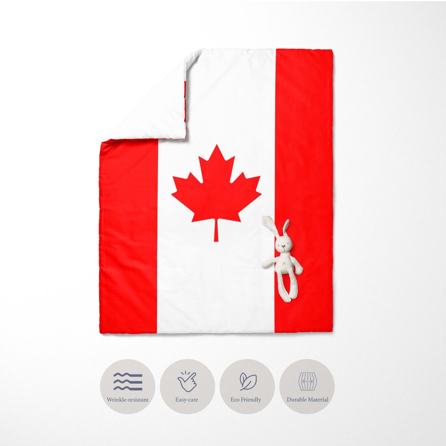 Canada Flag Canadian Cot Bed Duvet Cover Toddler Pillowcase Design Gift Custom