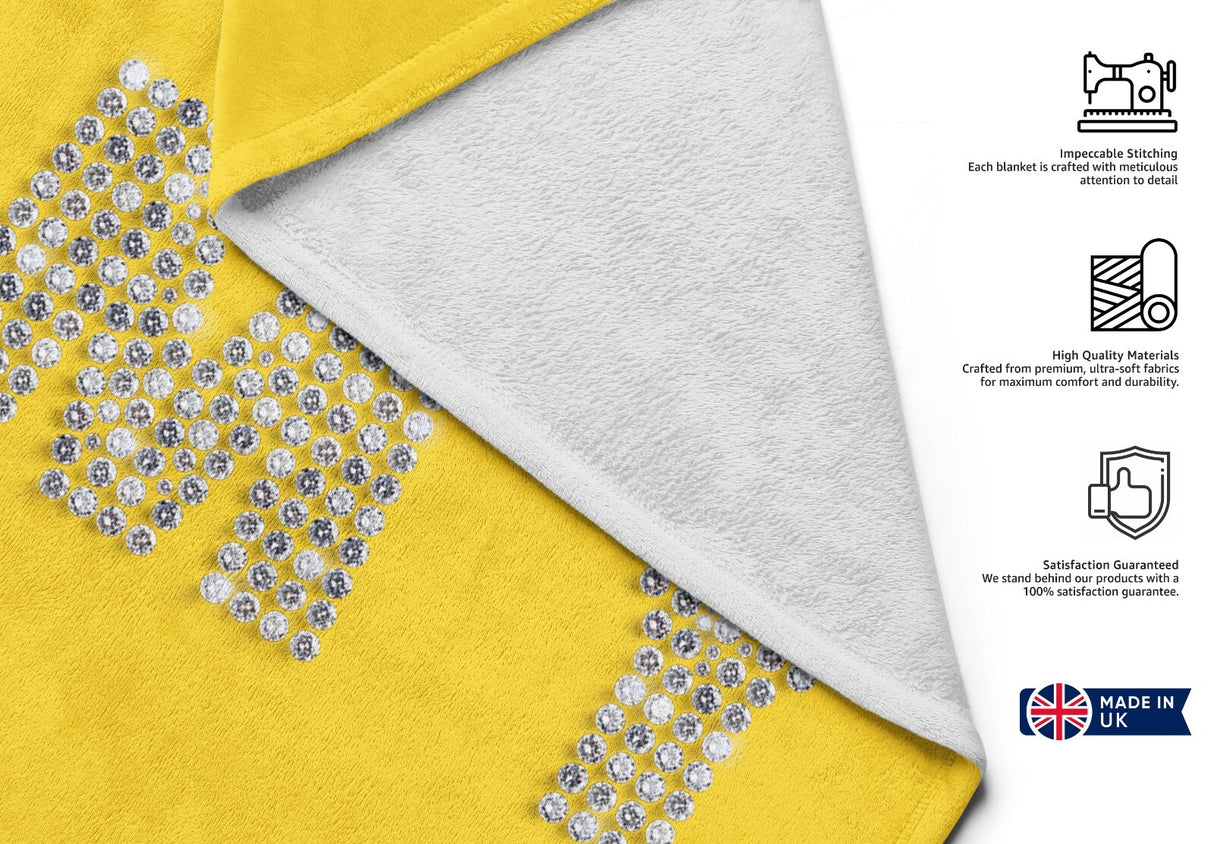 Personalised Any Name Diamond Gems Any Colour Absorbent Beach Bath Sheet Towel