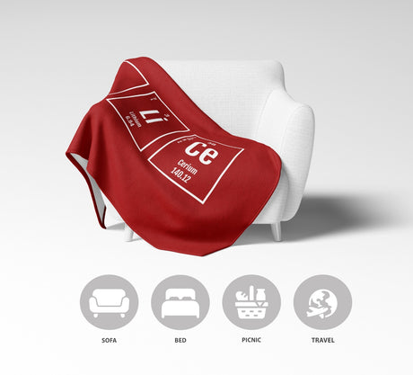 Personalised Name Science Chemical Periodic Soft Fleece Mink Blanket Gift Decor