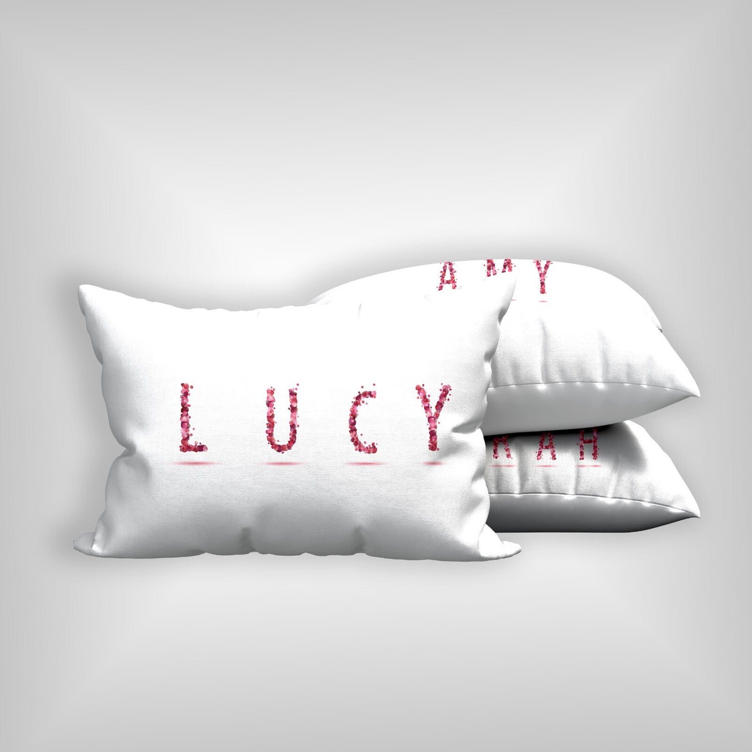 Personalised Name Pink Rose Petals Customised Printed Soft Pillowcase Pillow