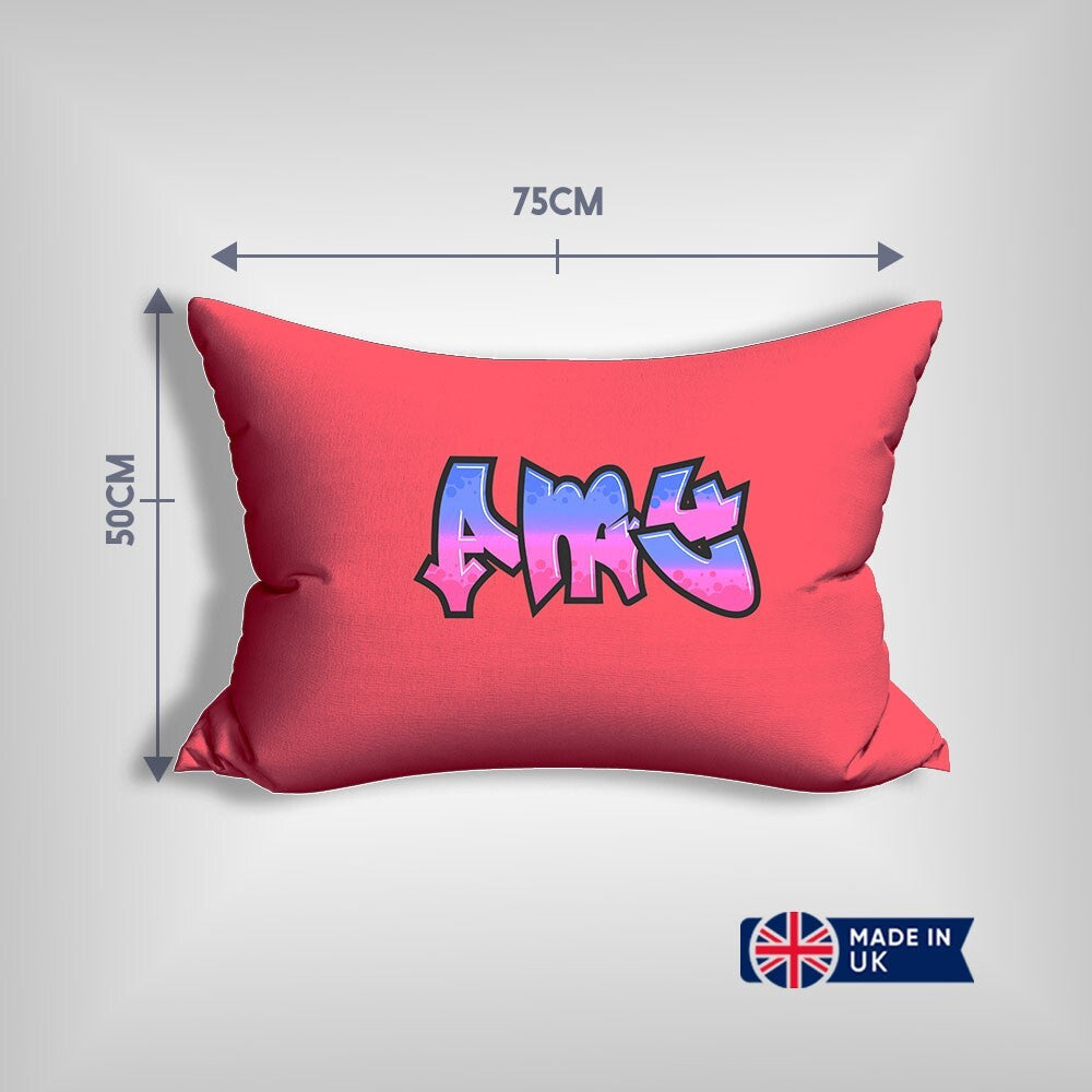 Personalised Any Name Urban Graffiti Customised Printed Soft Pillowcase Pillow