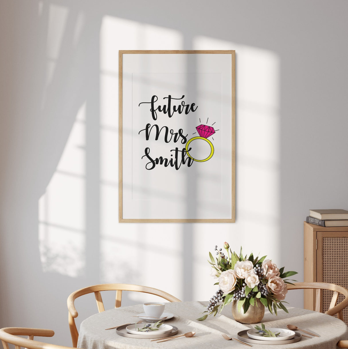 Future Mrs Personalised Custom Wall Art Poster Print Gift Home Decor