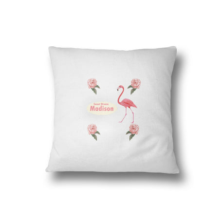 Flamingo Roses Pink Filled Cushion Bedroom Decoration