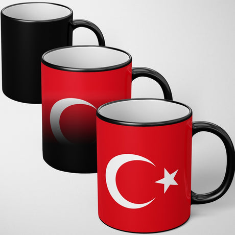 Turkey Flag Turkish Design Tea Gift Heat Sensitive Magic Colour Changing Mug