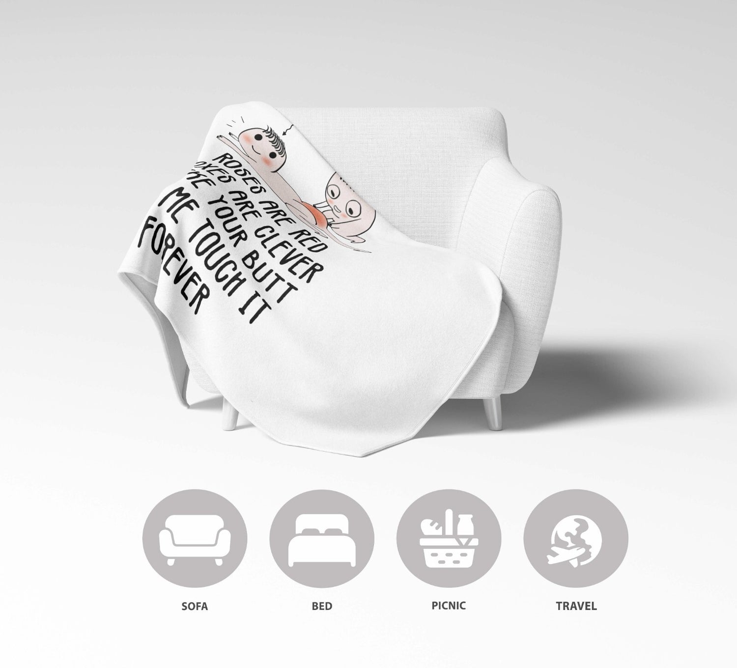 Roses Are Red Foxes Are Clever Valentines Anniversary Fleece Mink Blanket Gift