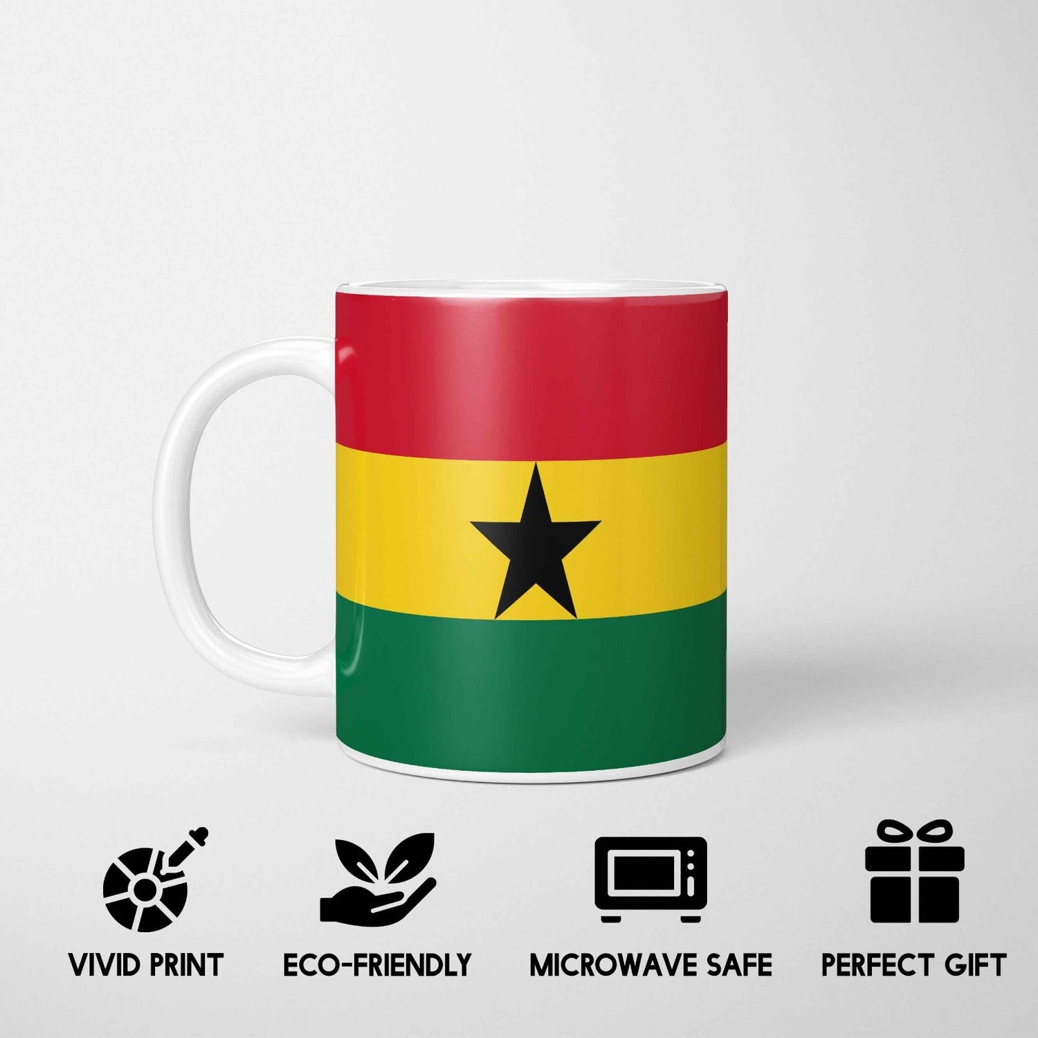Ghana Flag Ghanaian Patriotic Coffee Tea Mug Cup Set Coaster Gift Him Her Custom