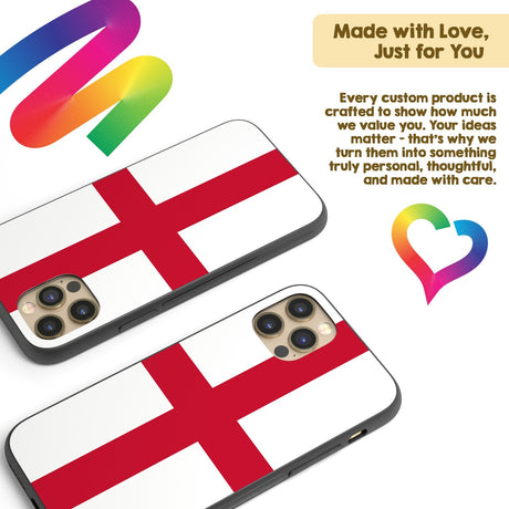 England Flag St George's Cross Custom Printed iPhone Case - Black TPU Cover