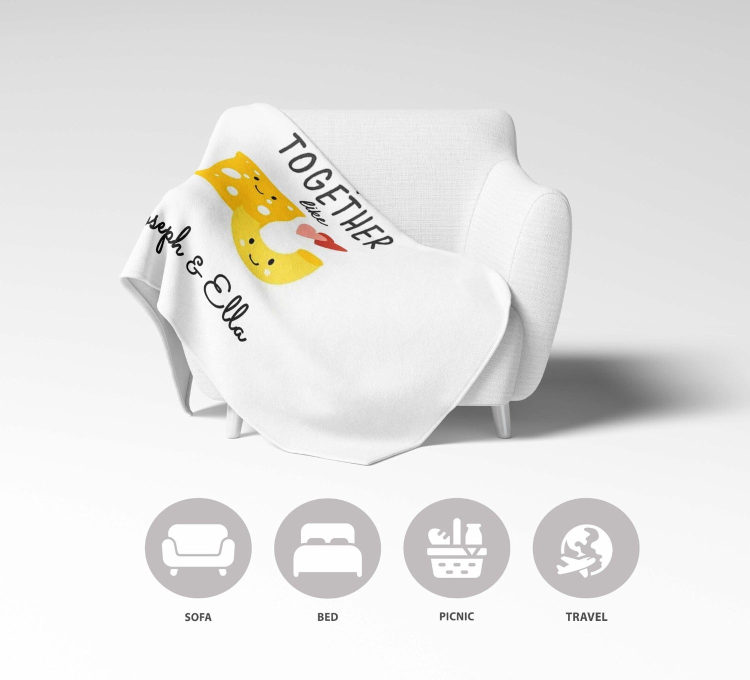 We Go Together Like Mac + Cheese Valentines Anniversary Fleece Mink Blanket Gift