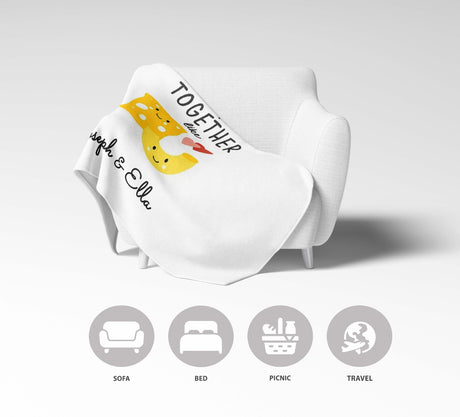 We Go Together Like Mac + Cheese Valentines Anniversary Fleece Mink Blanket Gift