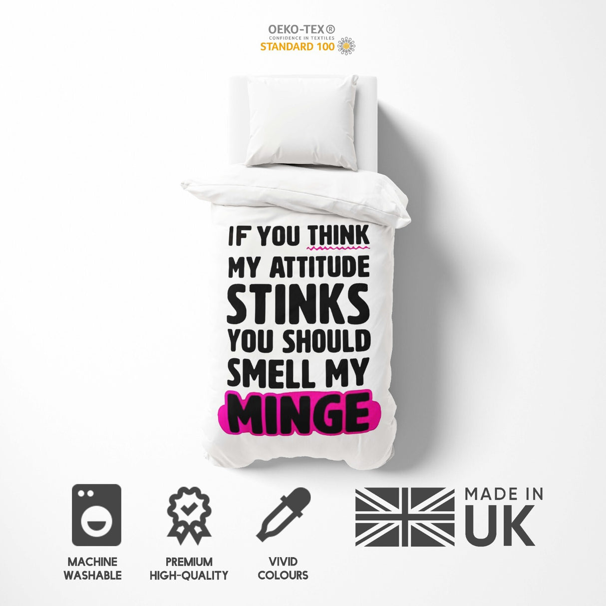 Attitude Stinks Rude Funny Any Colour Soft Single Size Novelty Bed Duvet Cover