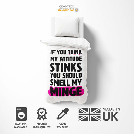 Attitude Stinks Rude Funny Any Colour Soft Single Size Novelty Bed Duvet Cover