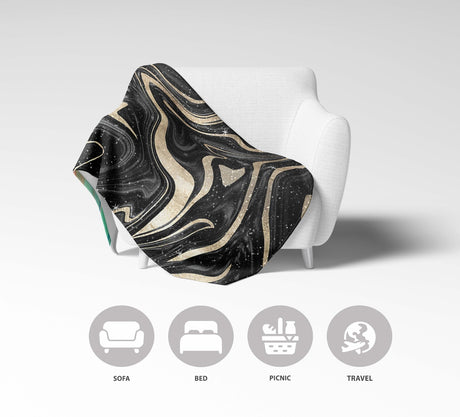 Liquid Marble Abstract  Custom Design Novelty Fleece Mink Blanket Throw Gift