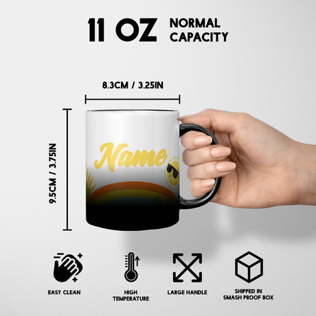 Summer Kids Personalised Custom Name Heat Sensitive Magic Colour Changing Mug