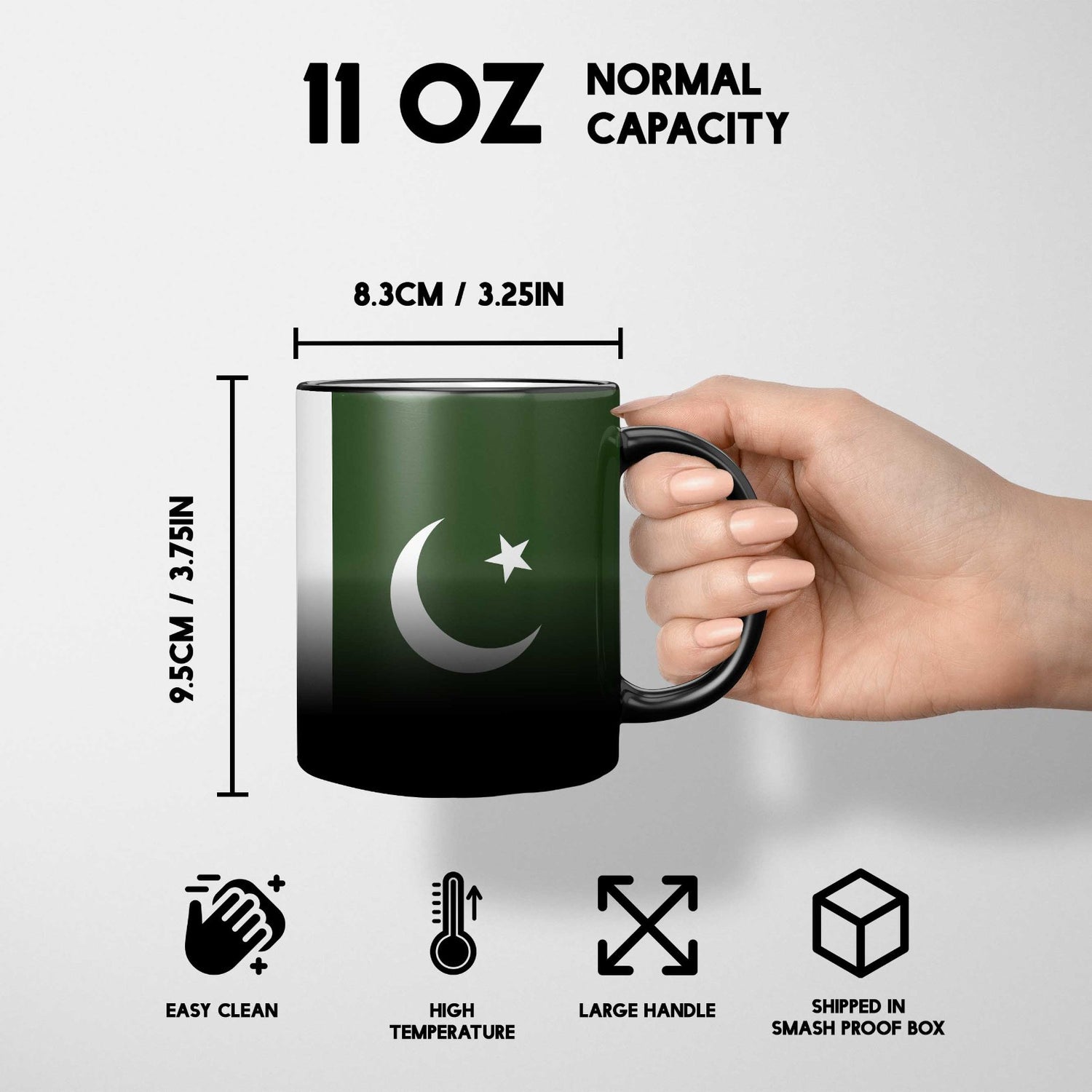 Pakistan Flag Design - Gift Heat Sensitive Magic Colour Changing Mug Novelty Cup