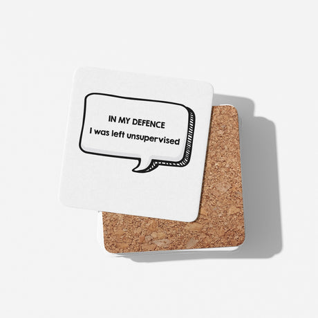 In My Defence Rude Cheeky Funny Gift Coffee Tea Mug + Coaster Option For Him Her