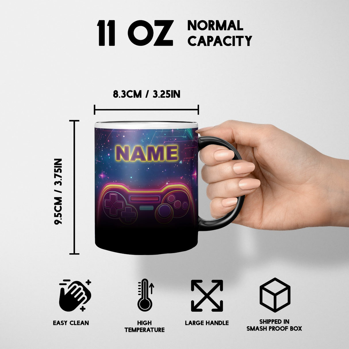 Personalised Name Gamer Heat Sensitive Magic Colour Changing Novelty Mug