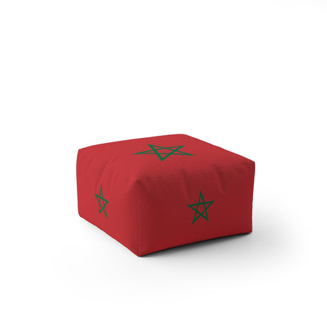 Morocco Flag Moroccan Ottoman Filled Pouffe Footrest Washable Cover Custom Gift